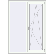 REHAU Euro 70 1160x1650 мм Білий (RAL 9016) з двох сторін