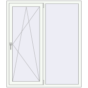 REHAU Euro 60 1300x1500 мм Білий (RAL 9016) з двох сторін