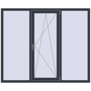 REHAU Euro 60 1800x1500 мм ANTHRACITE_GREY_STRUKTURAL з двох сторін