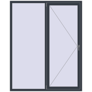 REHAU Euro 70 1600x2000 мм ANTHRACITE_GREY_STRUKTURAL з двох сторін