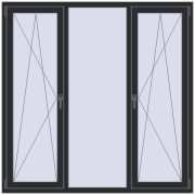 REHAU Euro 60 1700x1700 мм RAL 9017 Traffic black з двох сторін