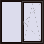 REHAU Euro 60 1500x1500 мм BLACK_BROWN з двох сторін