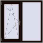 REHAU Euro 60 1100x1100 мм BLACK_BROWN з двох сторін