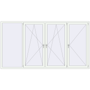 REHAU Euro 70 3008x1608 мм Білий (RAL 9016) з двох сторін