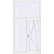 REHAU Euro 60 1070x2060 мм Білий (RAL 9016) з двох сторін