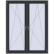 REHAU Brillant-Design 1350x1700 мм RAL 9017 Traffic black з двох сторін