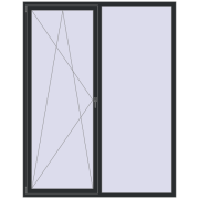 REHAU SYNEGO MD 1800x2300 мм RAL 9017 Traffic black з двох сторін