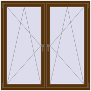 REHAU Euro 60 1500x1500 мм WALNUT з двох сторін