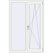 REHAU Euro 70 1000x1500 мм RAL 1014 Ivory ззовні