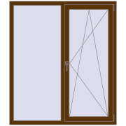 REHAU Euro 60 1300x1500 мм WALNUT з двох сторін