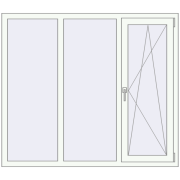 REHAU Euro 60 1550x1350 мм Білий (RAL 9016) з двох сторін