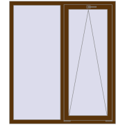 REHAU Euro 60 1300x1500 мм WALNUT з двох сторін