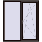 REHAU Euro 60 1300x1500 мм BLACK_BROWN з двох сторін