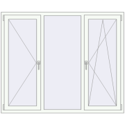 REHAU Brillant-Design 1700x1400 мм Білий (RAL 9016) з двох сторін