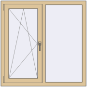 REHAU Euro 60 1100x1100 мм RAL 1014 Ivory з двох сторін