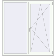 REHAU Euro 70 1400x1500 мм Білий (RAL 9016) з двох сторін