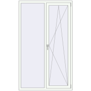 REHAU Euro 60 1200x2000 мм Білий (RAL 9016) з двох сторін REHAU Euro 60 1200x2000 мм Білий (RAL 9016) з двох сторін