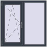 REHAU Euro 60 1100x1100 мм ANTHRACITE_GREY_STRUKTURAL з двох сторін REHAU Euro 60 1100x1100 мм ANTHRACITE_GREY_STRUKTURAL з двох сторін