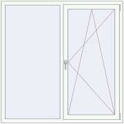 REHAU Euro 60 1640x1560 мм Білий (RAL 9016) з двох сторін