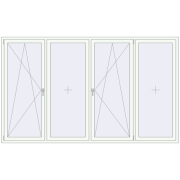 REHAU Euro 70 3000x1800 мм Білий (RAL 9016) з двох сторін REHAU Euro 70 3000x1800 мм Білий (RAL 9016) з двох сторін