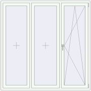 REHAU Euro 60 1800x1800 мм Білий (RAL 9016) з двох сторін