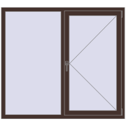 REHAU Euro 70 1500x1350 мм RAL 8017 Chocolate brown з двох сторін