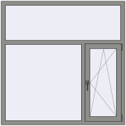Altest Pony 375 1500x1500 мм RAL 9007 Grey aluminium з двох сторін