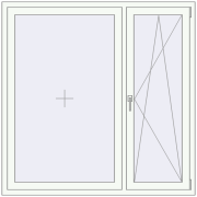 REHAU Euro 60 1500x1500 мм Білий (RAL 9016) з двох сторін REHAU Euro 60 1500x1500 мм Білий (RAL 9016) з двох сторін