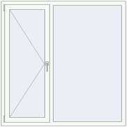 REHAU Euro 60 1500x1500 мм Білий (RAL 9016) з двох сторін REHAU Euro 60 1500x1500 мм Білий (RAL 9016) з двох сторін