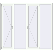 REHAU Euro 60 2000x1800 мм Білий (RAL 9016) з двох сторін REHAU Euro 60 2000x1800 мм Білий (RAL 9016) з двох сторін