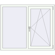 REHAU Euro 70 1300x1100 мм Білий (RAL 9016) з двох сторін