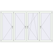 REHAU Euro 70 2500x1500 мм Білий (RAL 9016) з двох сторін