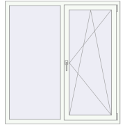 REHAU Euro 70 1320x1430 мм Білий (RAL 9016) з двох сторін