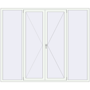 REHAU Brillant-Design 2400x2000 мм Білий (RAL 9016) з двох сторін REHAU Brillant-Design 2400x2000 мм Білий (RAL 9016) з двох сторін