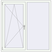 REHAU Euro 70 1400x1400 мм Білий (RAL 9016) з двох сторін