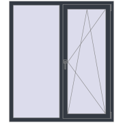 REHAU Euro 60 1300x1500 мм ANTHRACITE_GREY_STRUKTURAL з двох сторін REHAU Euro 60 1300x1500 мм ANTHRACITE_GREY_STRUKTURAL з двох сторін