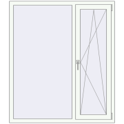 REHAU Euro 70 1300x1500 мм Білий (RAL 9016) з двох сторін