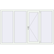 REHAU Euro 60 2005x1300 мм Білий (RAL 9016) з двох сторін