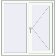 REHAU Euro 60 1010x1040 мм Білий (RAL 9016) з двох сторін