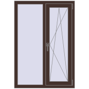 REHAU SYNEGO MD 900x1300 мм RAL 8017 Chocolate brown з двох сторін