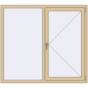 REHAU Euro 70 1500x1350 мм RAL 1014 Ivory з двох сторін