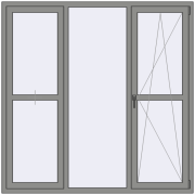 Altest Pony 375 1800x1800 мм RAL 9007 Grey aluminium з двох сторін Altest Pony 375 1800x1800 мм RAL 9007 Grey aluminium з двох сторін