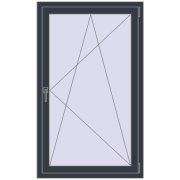 REHAU Euro 60 900x1370 мм ANTHRACITE_GREY_STRUKTURAL з двох сторін