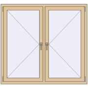 REHAU Euro 60 1400x1300 мм RAL 1014 Ivory з двох сторін