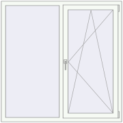 REHAU Euro 70 1400x1400 мм Білий (RAL 9016) з двох сторін