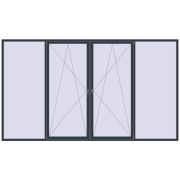 REHAU Euro 60 4000x2300 мм ANTHRACITE_GREY_STRUKTURAL з двох сторін