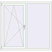 REHAU SYNEGO MD 1485x1410 мм Білий (RAL 9016) з двох сторін REHAU SYNEGO MD 1485x1410 мм Білий (RAL 9016) з двох сторін