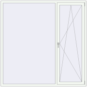 REHAU Euro 70 2000x2000 мм Білий (RAL 9016) з двох сторін