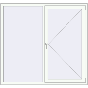 REHAU SYNEGO MD 1600x1500 мм Білий (RAL 9016) з двох сторін