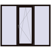 REHAU Euro 70 1800x1500 мм BLACK_BROWN з двох сторін